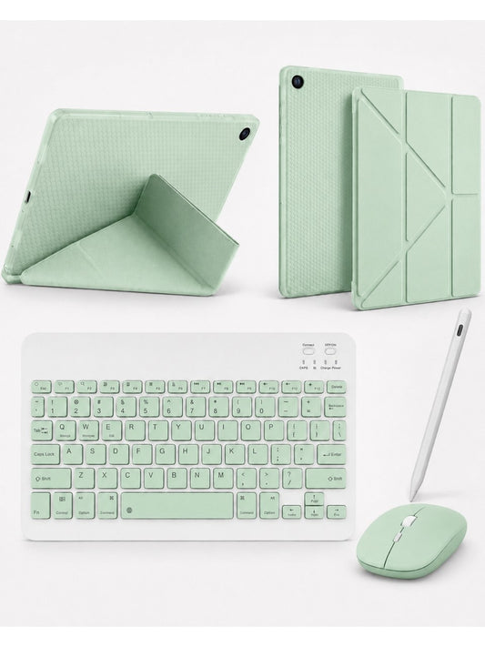 TUROTTO Galaxy Tab A9 Plus X210 / A11 Plus X230 İle Uyumlu Standlı Kılıf Dokunmatik Kalem ve Klavye Mouse Set
