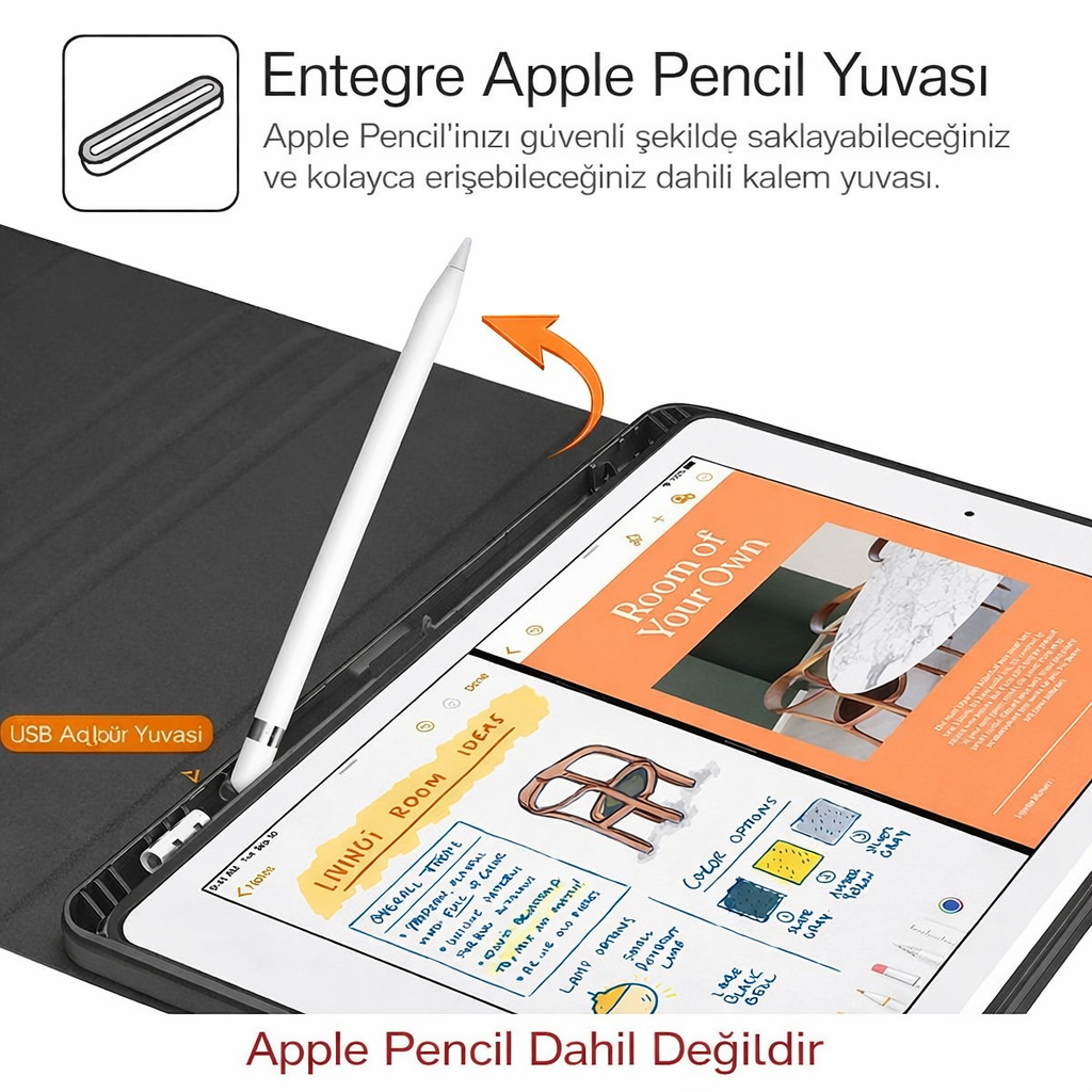 Samsung Uyumlu Manyetik Klavyeli Tablet Kılıfı
