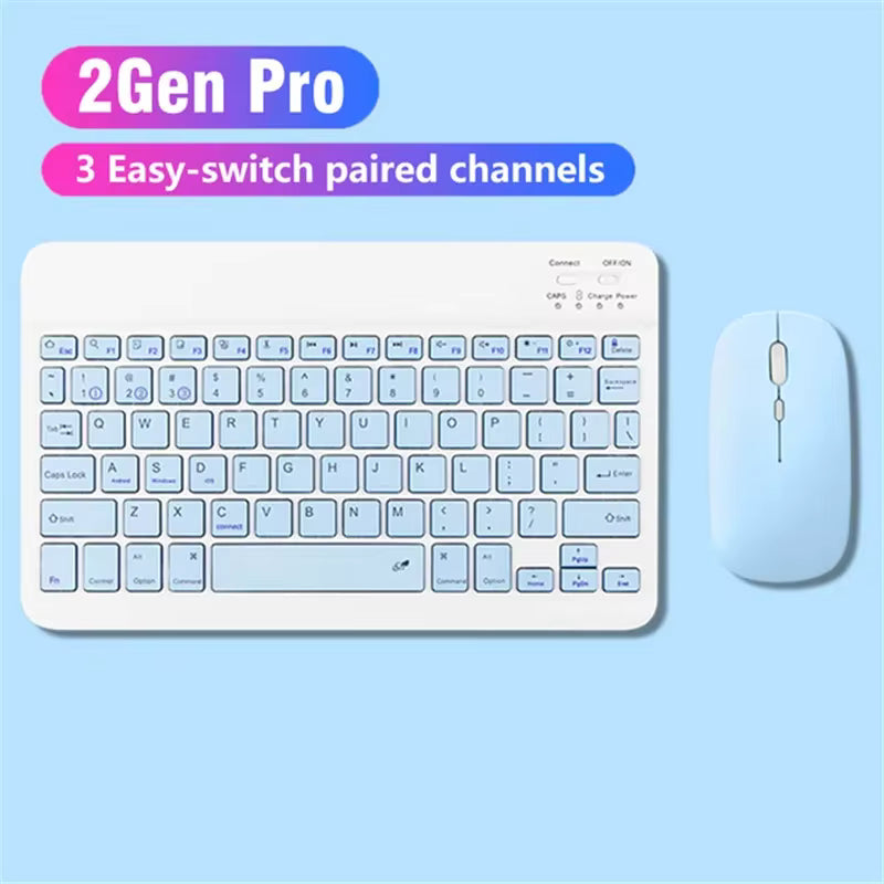 Tüm Cihazlara Uyumlu Şarj Edilebilir Kablosuz Bluetooth Klavye Mouse Set