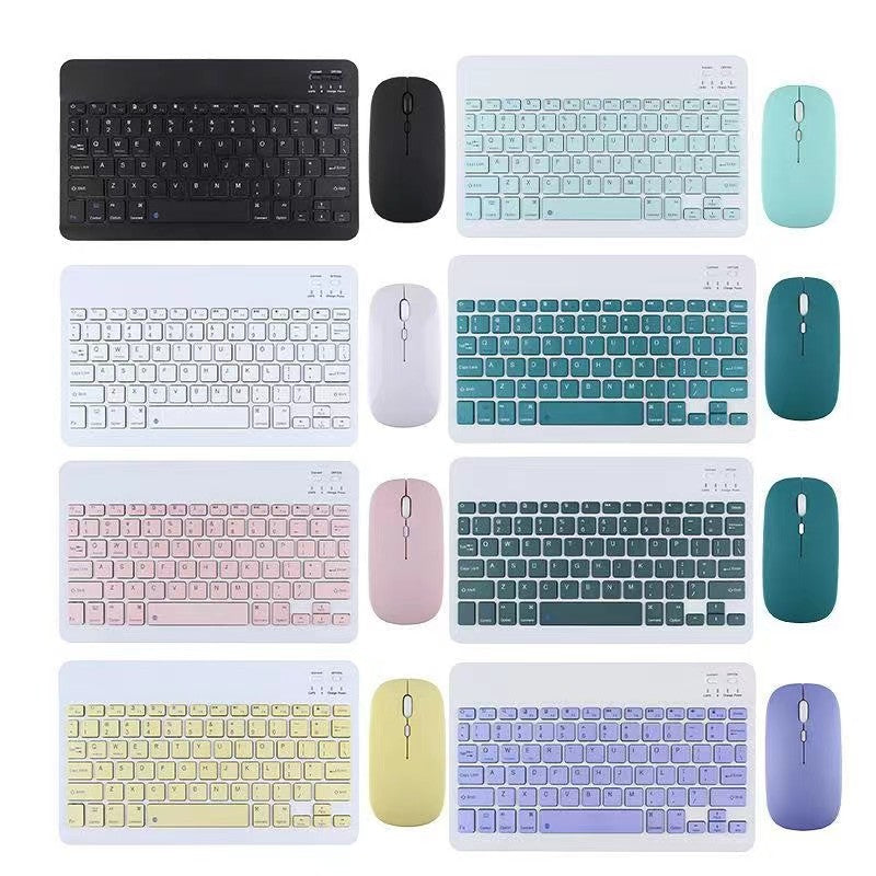 Tüm Cihazlara Uyumlu Şarj Edilebilir Kablosuz Bluetooth Klavye Mouse Set