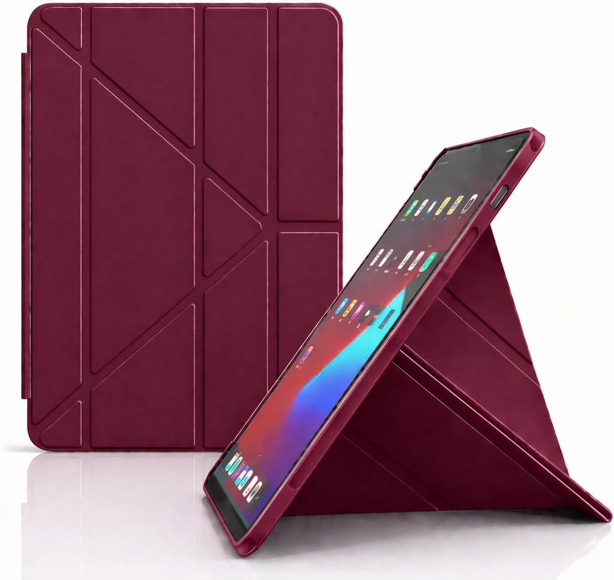 TUROTTO Galaxy Tab S11 SM-X730 İle Uyumlu Katlanır Yatay ve Dikey Standlı Kalem Bölmeli Uyku Modlu Kılıf