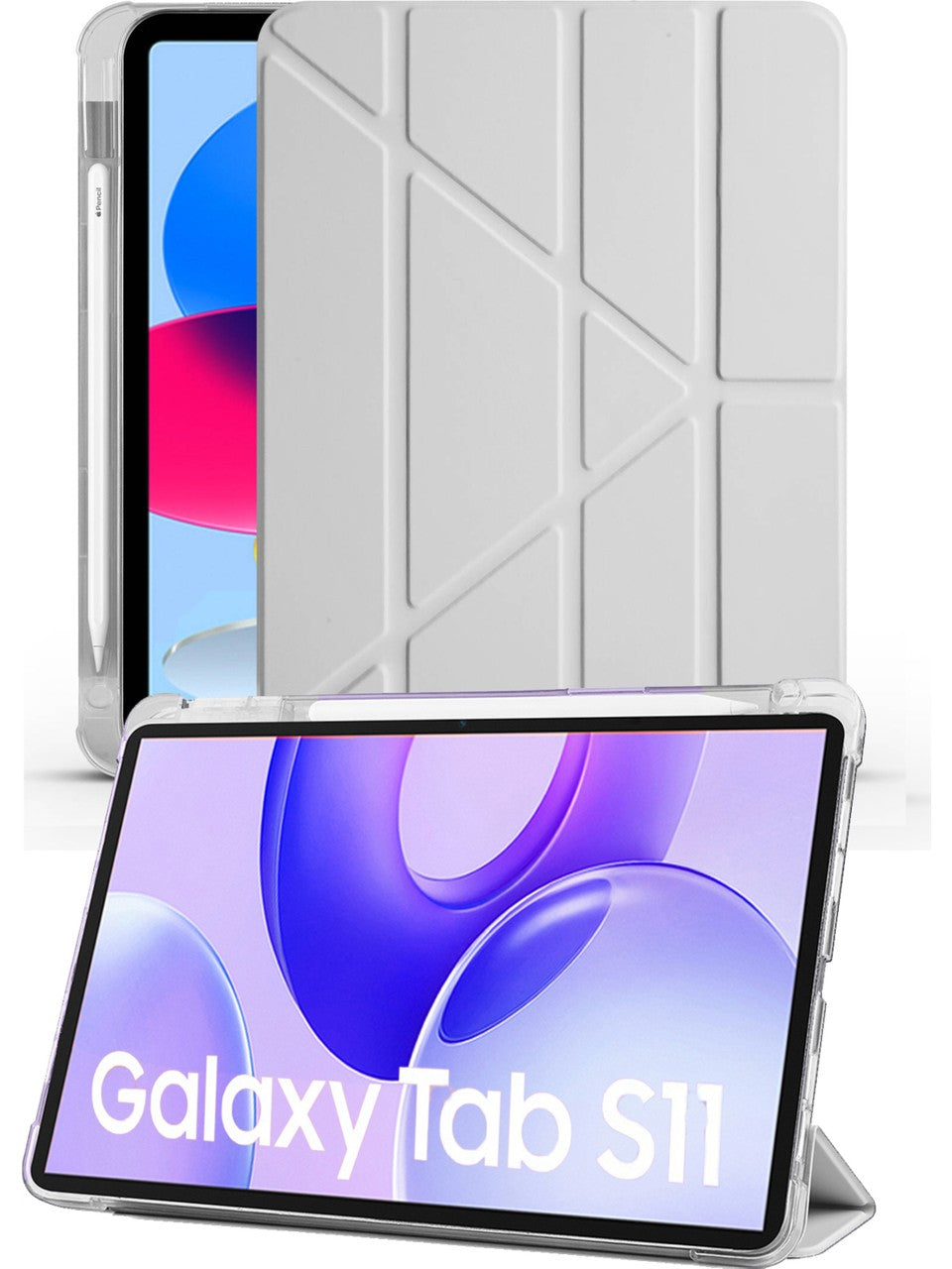 TUROTTO Galaxy Tab S11 SM-X730 İle Uyumlu Katlanır Yatay ve Dikey Standlı Kalem Bölmeli Uyku Modlu Kılıf