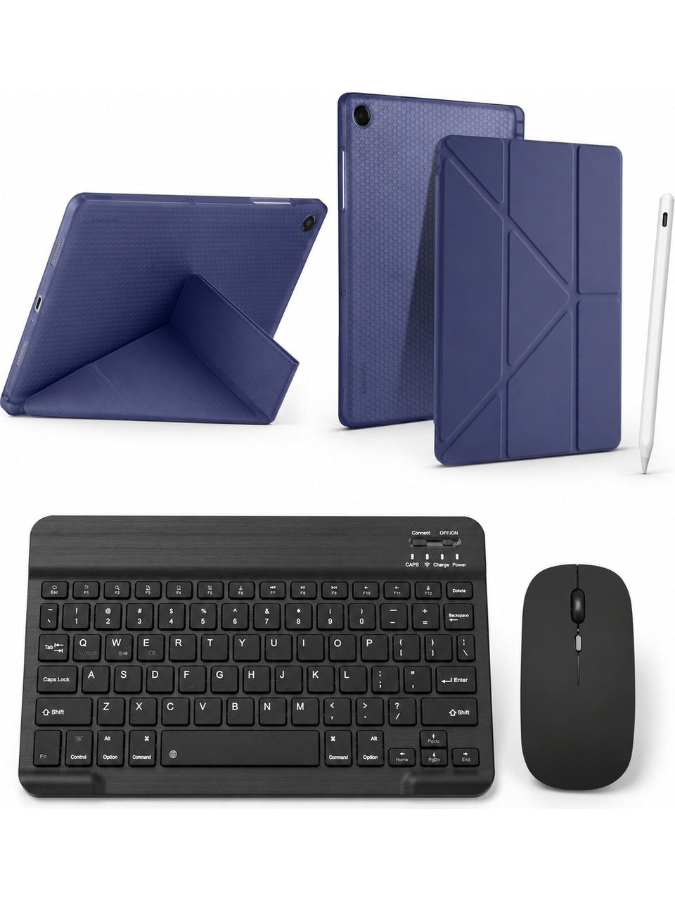 TUROTTO Galaxy Tab S11 SM-X730 İle Uyumlu Standlı Kılıf Dokunmatik Kalem ve Klavye Mouse Set