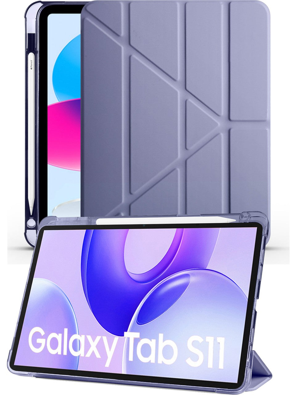 TUROTTO Galaxy Tab S11 SM-X730 İle Uyumlu Katlanır Yatay ve Dikey Standlı Kalem Bölmeli Uyku Modlu Kılıf