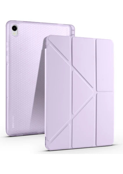TUROTTO Galaxy Tab S11 SM-X730 İle Uyumlu Katlanır Yatay ve Dikey Standlı Kalem Bölmeli Uyku Modlu Kılıf