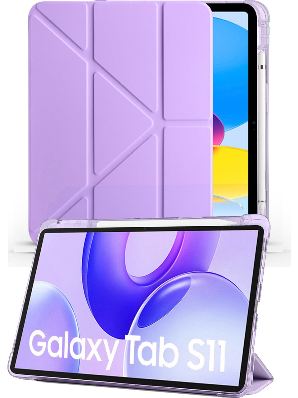 TUROTTO Galaxy Tab S11 SM-X730 İle Uyumlu Katlanır Yatay ve Dikey Standlı Kalem Bölmeli Uyku Modlu Kılıf