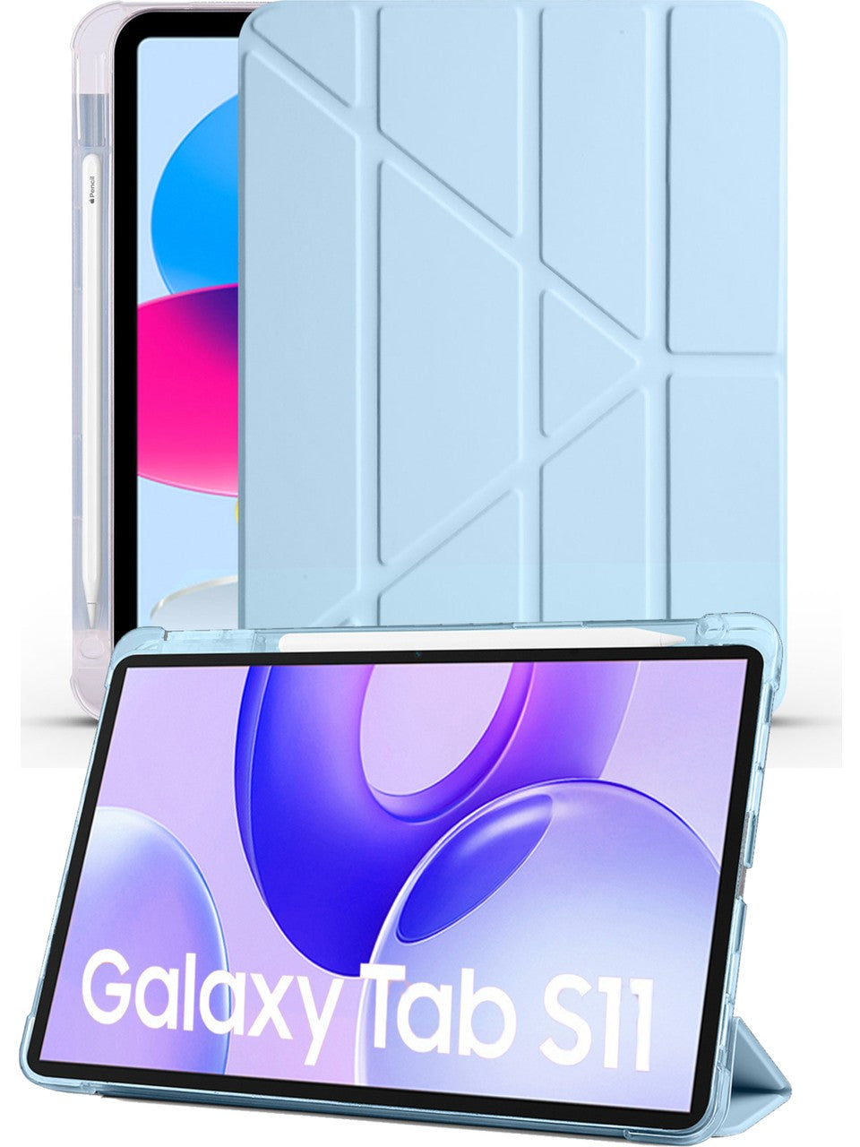 TUROTTO Galaxy Tab S11 SM-X730 İle Uyumlu Katlanır Yatay ve Dikey Standlı Kalem Bölmeli Uyku Modlu Kılıf